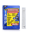 Hammerstone Blue poly tarp, 14x20 ft, 80 GSM, sold by the case