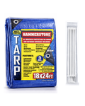 Hammerstone Blue poly tarp, 18x24 ft, 80 GSM, sold by the case
