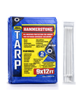 Hammerstone Blue poly tarp, 9x12 ft, 80 GSM, sold by the case