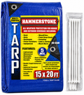 Hammerstone Blue poly tarp, 15x20 ft, 80 GSM, sold by the case