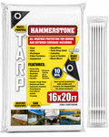 Hammerstone White heavy-duty poly tarp, 16x20 ft, 160 GSM, sold by the case