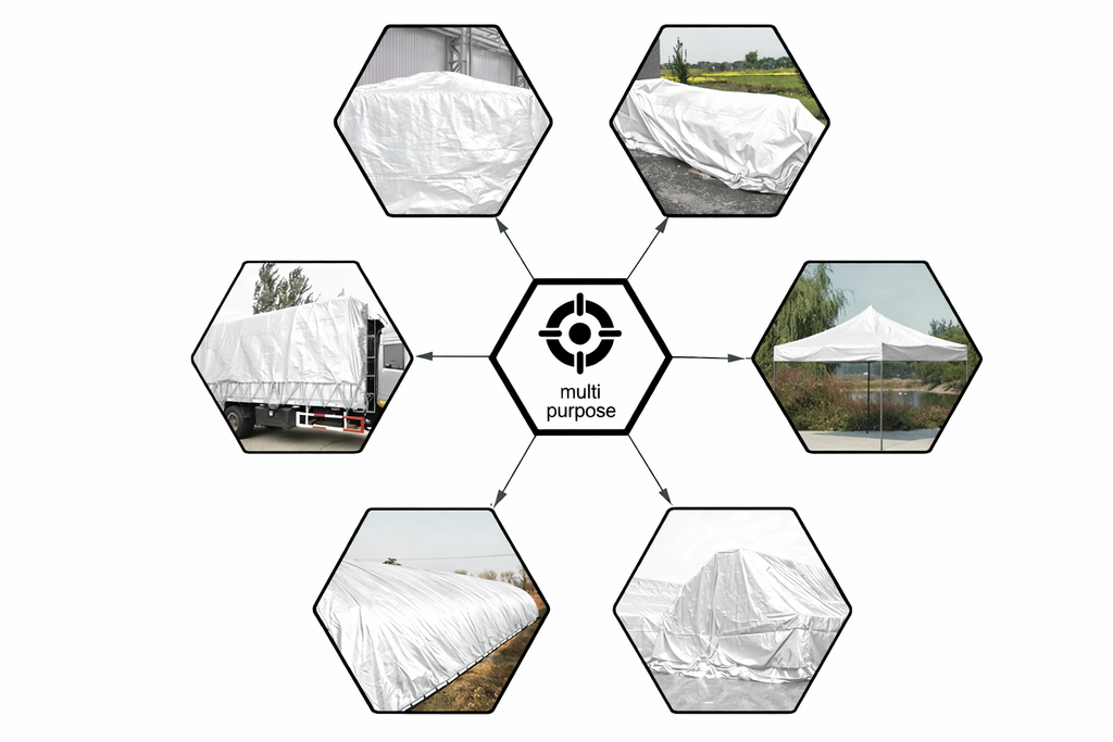 Hammerstone White Heavy Duty Poly Tarp - 9x12 ft (160 GSM), Case of 20
