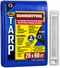 Hammerstone Blue poly tarp, 20x60 ft, 80 GSM, sold by the case