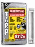 Hammerstone Silver heavy-duty poly tarp, 9x12 ft, 160 GSM, sold by the case