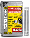 Hammerstone Silver heavy-duty poly tarp, 16x20 ft, 160 GSM, sold by the case