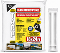 Hammerstone White heavy-duty poly tarp, 18x24 ft, 160 GSM, sold by the case