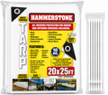 Hammerstone White heavy-duty poly tarp, 20x25 ft, 160 GSM, sold by the case