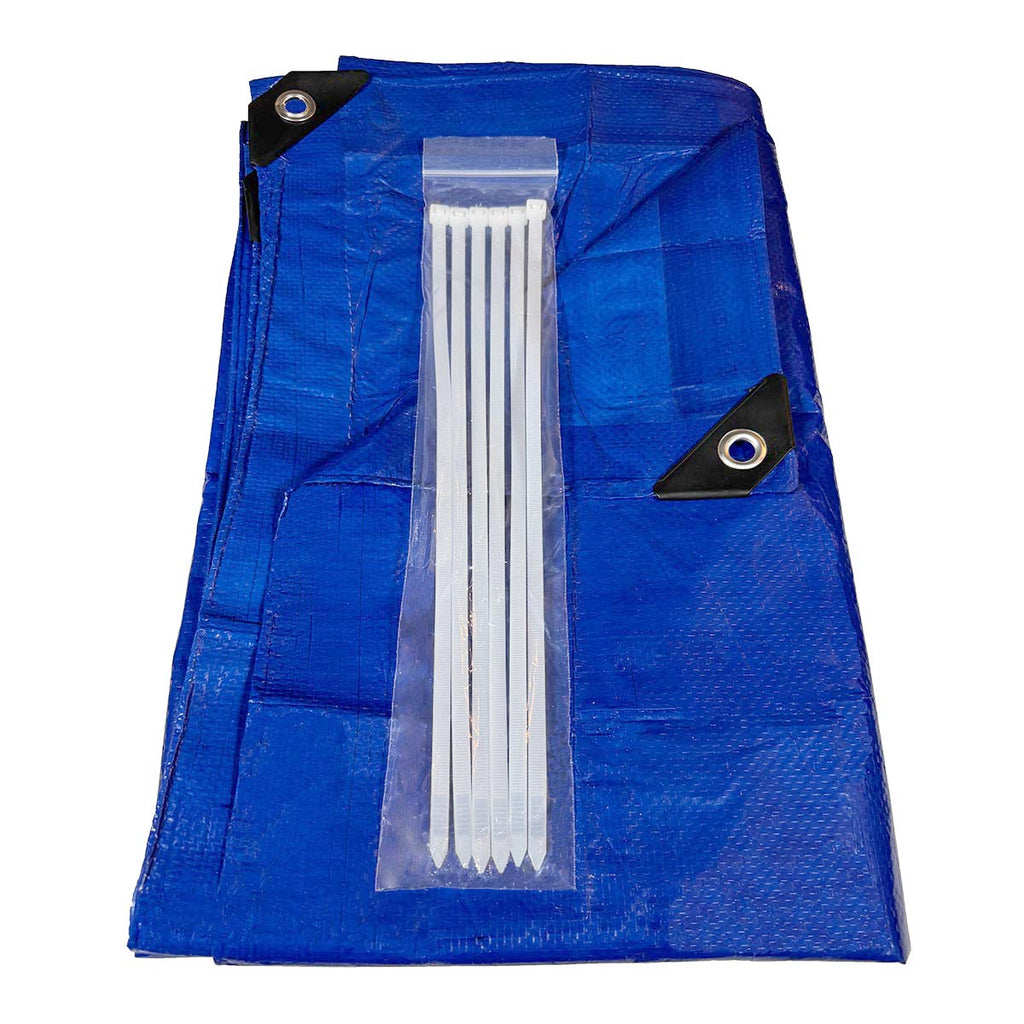 Blue standard duty tarp 12x16 80 GSM polyethylene tarp
