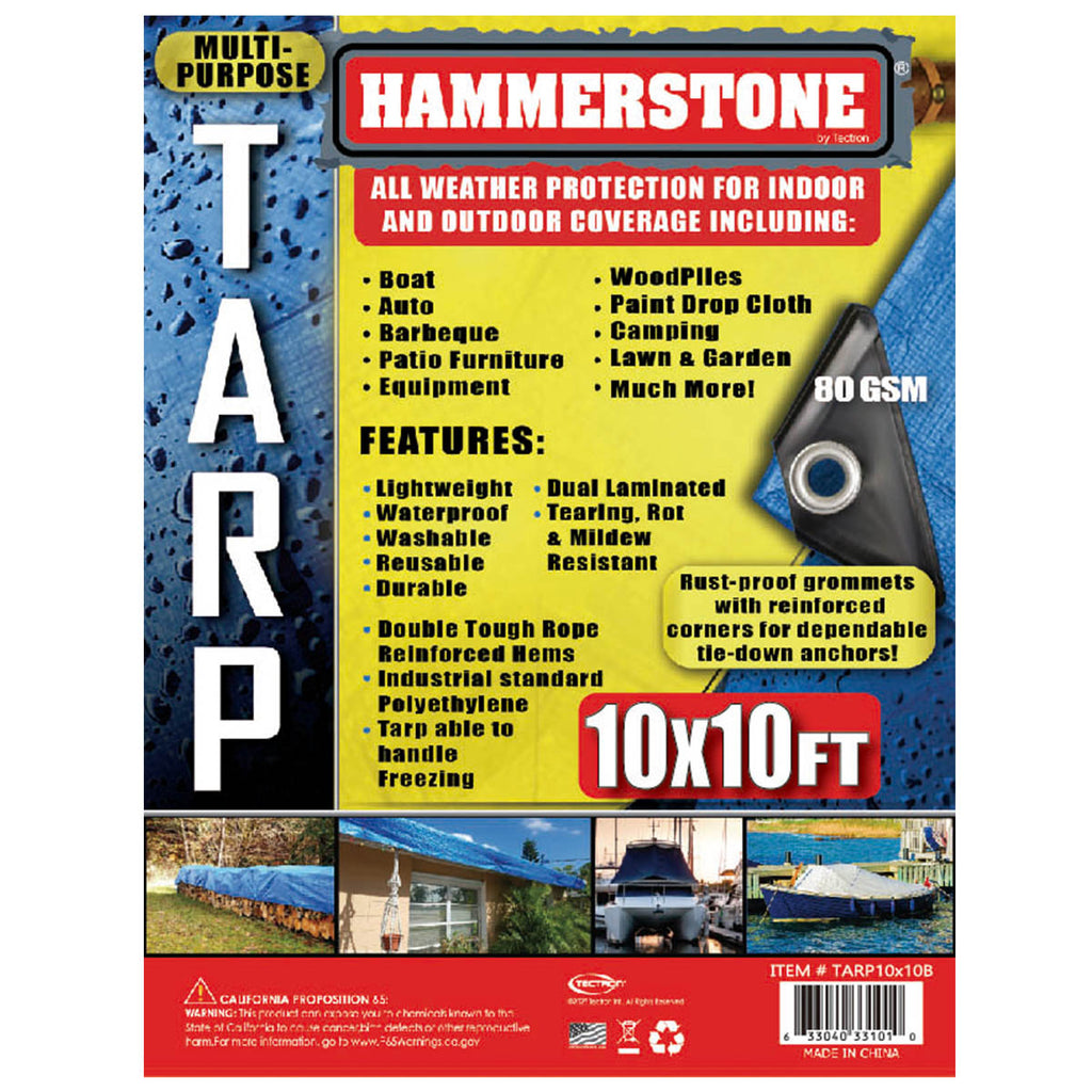 Blue standard duty tarp 10x10 80 GSM polyethylene tarp
