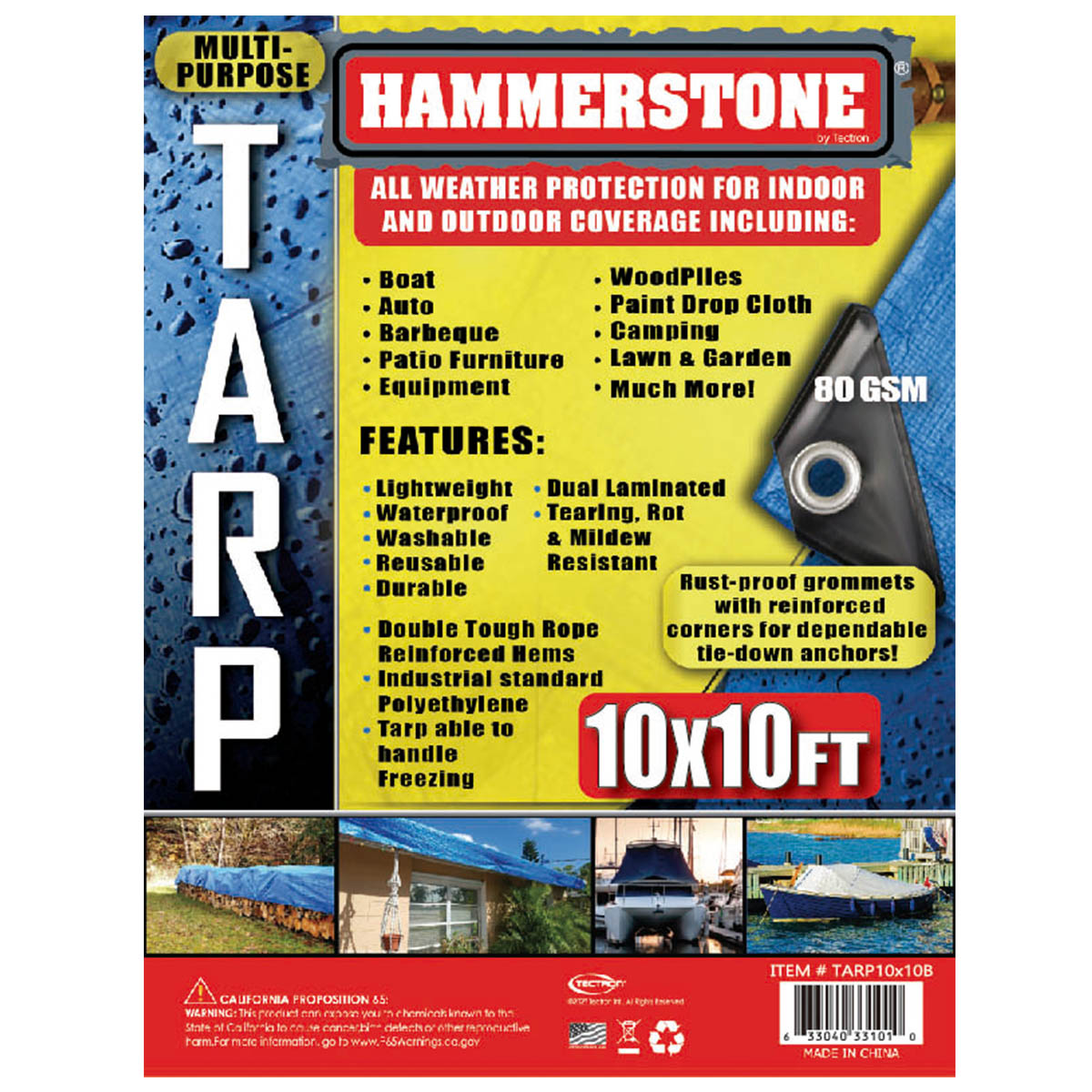 Blue standard duty tarp 10x10 80 GSM polyethylene tarp
