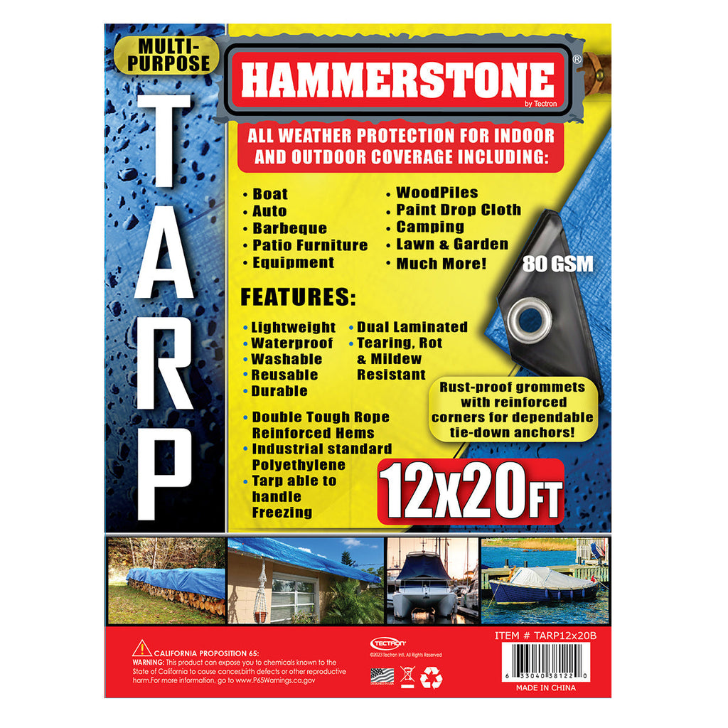 Blue standard duty tarp 12x20 80 GSM polyethylene tarp
