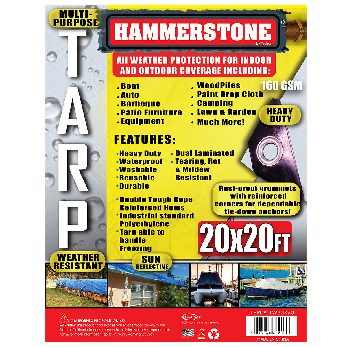 White heavy duty tarp 20x20 160 GSM polyethylene tarp
