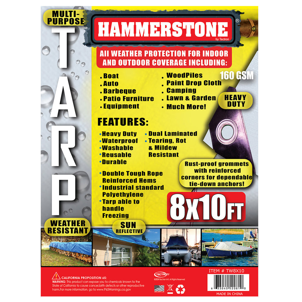 White heavy duty tarp 8x10 160 GSM polyethylene tarp
